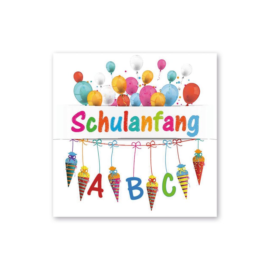Servietten Für Den Schulanfang – 3-lagig, 20 Stück Im Pack Mit Fröhlichem Schul-Motiv