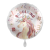 Folienballon \"Hurra Schulkind\" – Rund, Ø 43 Cm, Mit Helium Schwebefähig